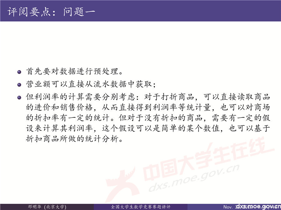 2019全國大學(xué)生數(shù)學(xué)建模競賽講評：“薄利多銷”分析-CUMCM2019E